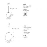 SOMU M Design Pendelleuchte Abmessungen der beiden Leuchten.