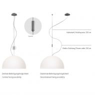 AIH High-quality glass pendant light Wahlweise mit Zugpendel bzw. denzentraler Aufhngung.