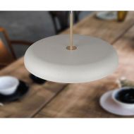 ZERIO Design Hngeleuchte Hell-grauer Schirm in Kombination mit goldfarbener Halterung.