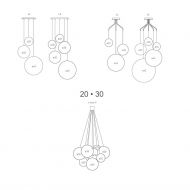 HIGH MOON Kugel-Pendelleuchte matt wei Kugel-Leuchte mit Mulit-Deckenbaldachin.