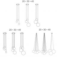 HIGH MOON Kugel-Pendelleuchte matt wei Kaskaden-Leuchten mehrflammig.