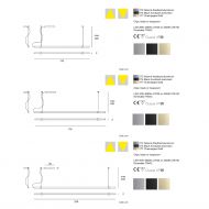 MAGNA Lange schmale LED Linien-Pendelleuchte Abmessungen der Linienleuchte.
