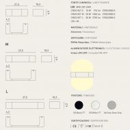 CROCKET Moderne Wandleuchte fr indirektes Licht Abemssungen der drei Wandleuchten.