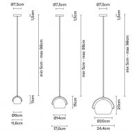 BELUGA Filigree pendant light chrome Abemssung der italienischen Hngelleuchte.