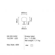 CLEA Small table lamp Abmessung der kleinen Tischleuchte.