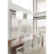 SYSS Hochwertige Glas-Pendelleuchte Stimmige Esstischleuchte mit glnzend Opalglas.