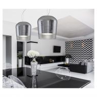 SYSS Elegante Glas-Pendelleuchte mit Gold/Silber Dekor Hochwertige Ausstattung fr mondne Wohnrume.