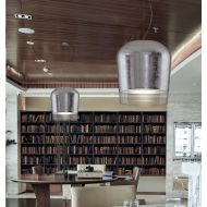 SYSS Elegante Glas-Pendelleuchte mit Gold/Silber Dekor Blattsilber Dekor - hochwertige Pendelleuchte.