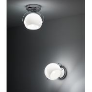 BELUGA Small ceiling light Wand- oder Deckenleuchte mit Opalglasschirm.