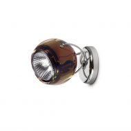 BELUGA COLOR Kleine Wand- und Deckenleuchte mit farbigen Glas Bernstein bzw. Kupferfarbener Lampenschirm.