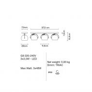 BELUGA 3-flammige Wand- und Deckenleuchte Abmessung der 3-flam. Kugel-Wand- oder Deckenleuchte.
