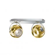 BELUGA COLOR 2-flammige Wand- und Deckenleuchte Gold-gelb eingefrbtes Bleikristall-Glas.