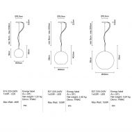 BELUGA ROYAL Erstklassige Glas-Hngeleuchte Abmessung der italienischen Hngeleuchte.