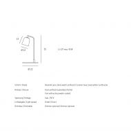 CLAVIO Modern table lamp with ceramic shade abmessung der moderne Tischleuchte.