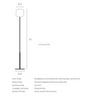 MUREA Mittelfu-Bodenstehleuchte mit Opalglas Abmessung der Bodenstehleuchte.