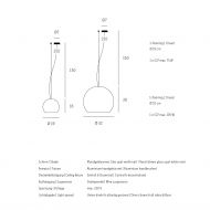 BALL Opalglas Pendelleuchte Abmessungen der BALL Pendelleuchte.