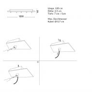Lnglicher Deckenbaldachin mit 5 Auslssen 