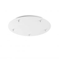 Runder Deckenbaldachin mit 5 Auslssen Runder Mehrfach-Deckenbaldachin in matt Wei.