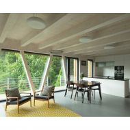 FORUM Flache runde Hngeleuchte aus Glas Ausleuchtung groer, ffentlicher Rume.