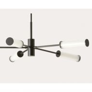 NEON Moderner Industriedesign Kronleuchter Matt-schwarze Oberflche der groen Industrie-designleuchte.