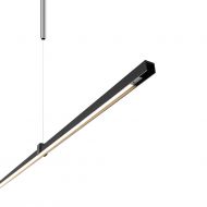 SYBILLA Lange schmale LED Linien-Pendelleuchte hhenverstellbar Gegengewicht in Chorm.