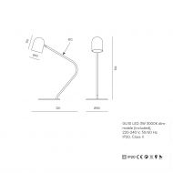 PAULI Large movable desk lamp Abmessungen der groen Schreibtischleuchte.