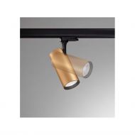 FLUX Schienen-Spot dreh- und schwenkbar Spot in Messingfarben.