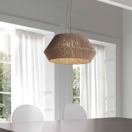 BANYO Groe geometrische Hngeleuchte aus Spanien Esstischleuchte blendfrei in der Farbe Beige.