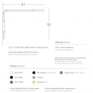 META Ausleger-Wandleuchte mit drehbarem LED Ring Abmessung der Wandleuchte mit Ausleger.