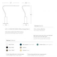 META Design Stehleuchte mit drehbarem LED Ring Abmessungen der hohen Stehleuchte mit Ausleger.