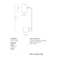 LUCA Design Tischleuchte mit Marmorfu Abmessung der Design Tischleuchte.
