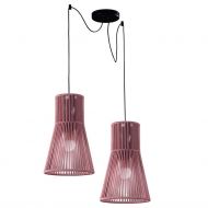 KIT POP 2-flam. Pendelleuchte mit buntem Schirmen Das Pendel mit KORA Schirm in Marsala.