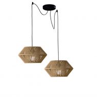 KIT POP 2-flam. Pendelleuchte mit buntem Schirmen Das Pendel mit UKELELE Schirmen in Steinfarben.