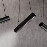 BEPPO Cylindrical pendant light with adjustable spotlight Detail: Aufhngung am Kabel.