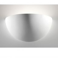 EVI II Groe Wandlampe halbrund Keramik Halbschale mit Lichtaustritt nach oben.