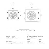 RITMO recessed canopy for pendant light Zwei Abmessungen der Baldachine.