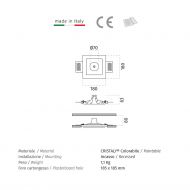 Einbau-Deckbaldachin fr Pendelleuchte Zwei Abmessungen der Baldachine.