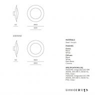 LUNAR ECLIPSE Wandleuchte mit gewlbtem Metallschirm Abmessung der Wandlampe.