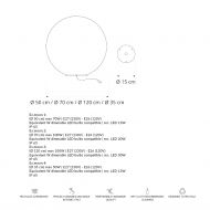 MOON Gartenleuchte aus weiem Kunstharz Abmessungen der Kugellampe MOON OUTDOOR.