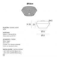BANYO Deckenleuchte mit Schirm in vielen Farben Abmessungen der Deckenlampe.
