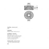 MARIOLA Deckenleuchte mit Schirm in vielen Farben Abmessungen der Deckenlampe.