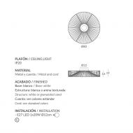 MARIOLA Deckenleuchte mit Schirm in vielen Farben Abmessungen der Deckenlampe.