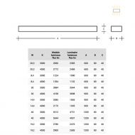 IZAR II Lngliche Wandleuchte Abmessung und Lumen der langen Wandlampe.