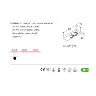 DOMINO SFEROS Dimmbarer Deckenspot 2er Deckenspot Abmessung.
