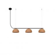 ABSIS Hngelampe 3-flammig 85 cm lang Hngelampe mit drei Terracotta Lampenschirmen.