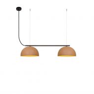 ABSIS Hngelampe 2-flammig 72 cm lang Hngelampe mit zwei Terracotta Schirmen.