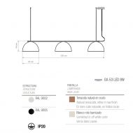 ABSIS Hngelampe 3-flammig 120 cm lang Abmessung Hngelampe mit 3 gr. Schirmen.