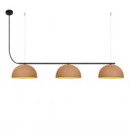 ABSIS Hngelampe 3-flammig 120 cm lang Hngelampe mit drei Terracotta Schirmen.