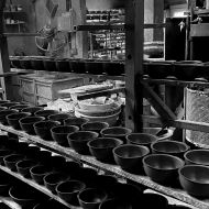 ABSIS Hngelampe 3-flammig 120 cm lang Keramik Lampenschirm handgearbeitet.