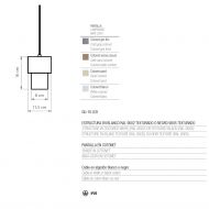 CAIN Kleine Design Pendelleuchte mit Textil Kleine Pendellampe aus Spanien, Abmessung.